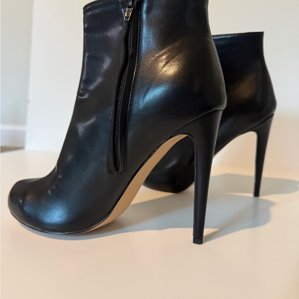 FSJ Black Heeled Ankle Boots 5” heels - Picture 2 of 7